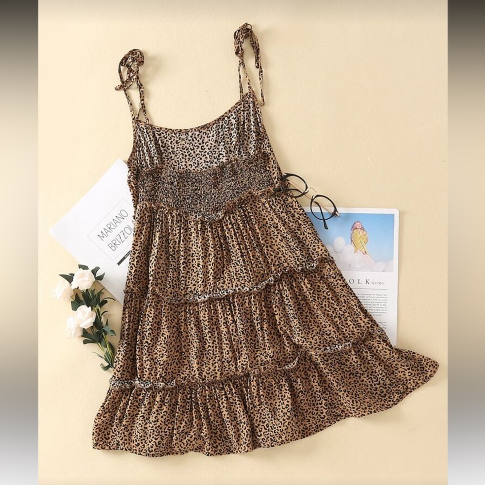 Leopard Print Tiered Dress - Picture 2 of 9